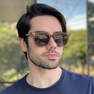 safine com br oculos de sol masculino quadrado marrom transparente michel