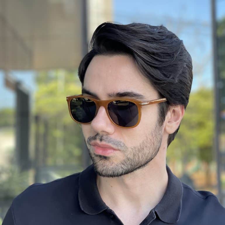 safine com br oculos de sol masculino redondo caramelo jean 2