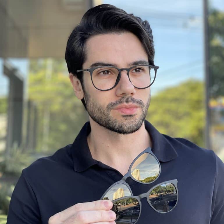 safine com br oculos 3 em 1 clip on masculino redondo preto fosco fabio 2 0 1