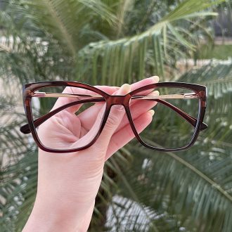 safine com br oculos de grau feminino gatinho marrom adriely