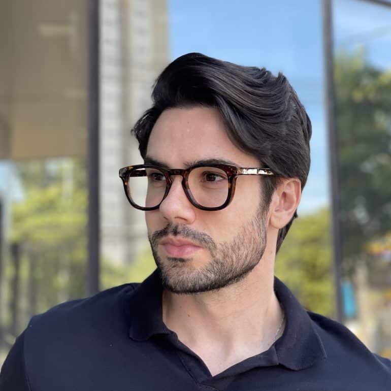 safine com br oculos de grau masculino quadrado tartaruga romeu 1