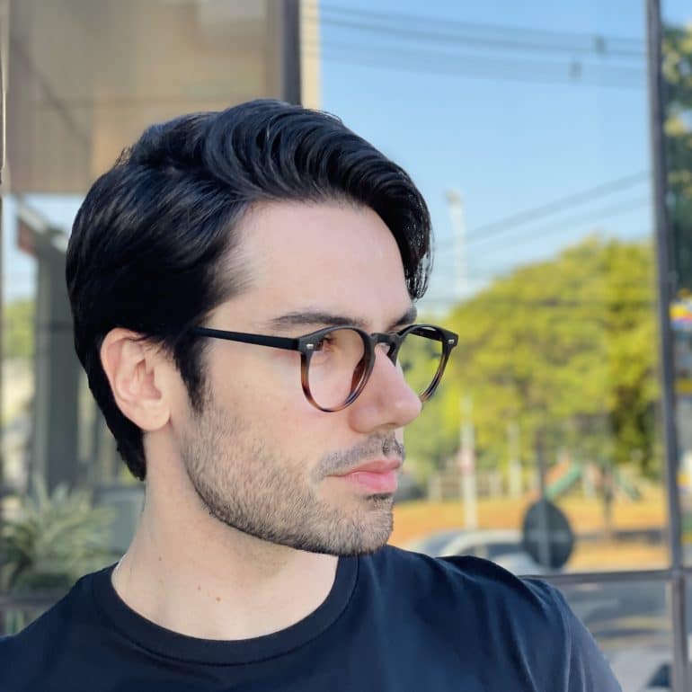 safine com br oculos de grau masculino redondo preto e tartaruga felipe 3
