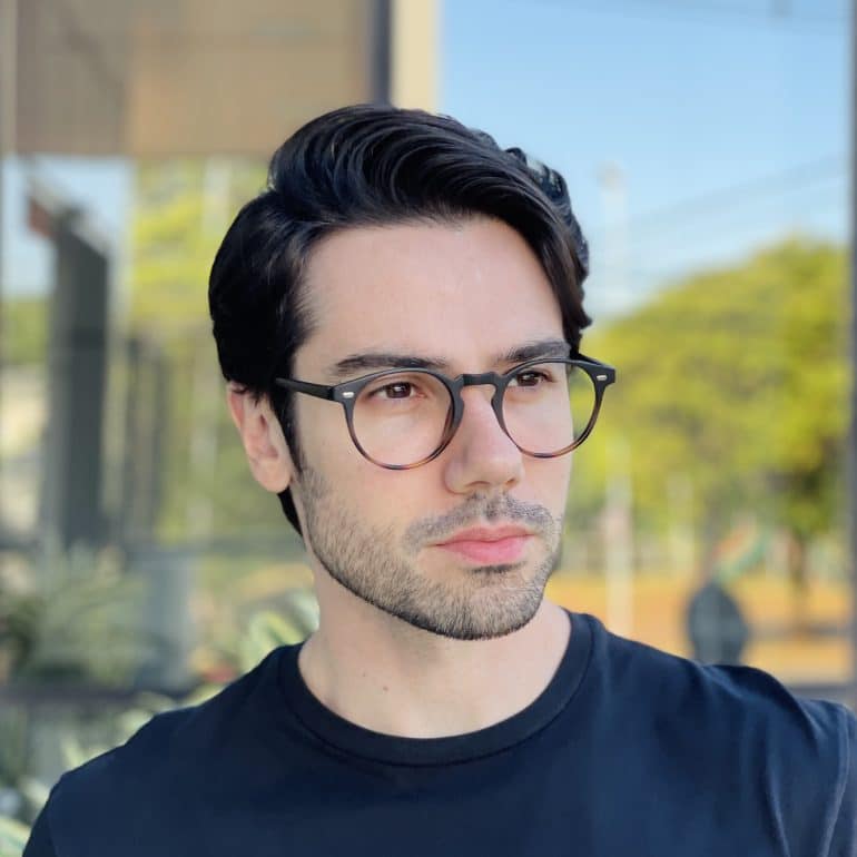 safine com br oculos de grau masculino redondo preto e tartaruga felipe 4