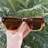 safine com br oculos de sol feminino retangular marrom clara