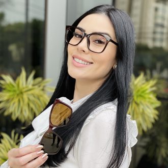 safine com br oculos feminino 2 em 1 clip on quadrado marrom amalia
