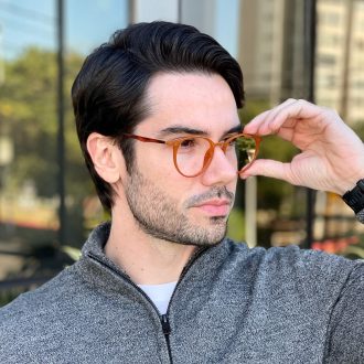 safine com br oculos 2 em 1 clip on masculino redondo caramelo otto 1