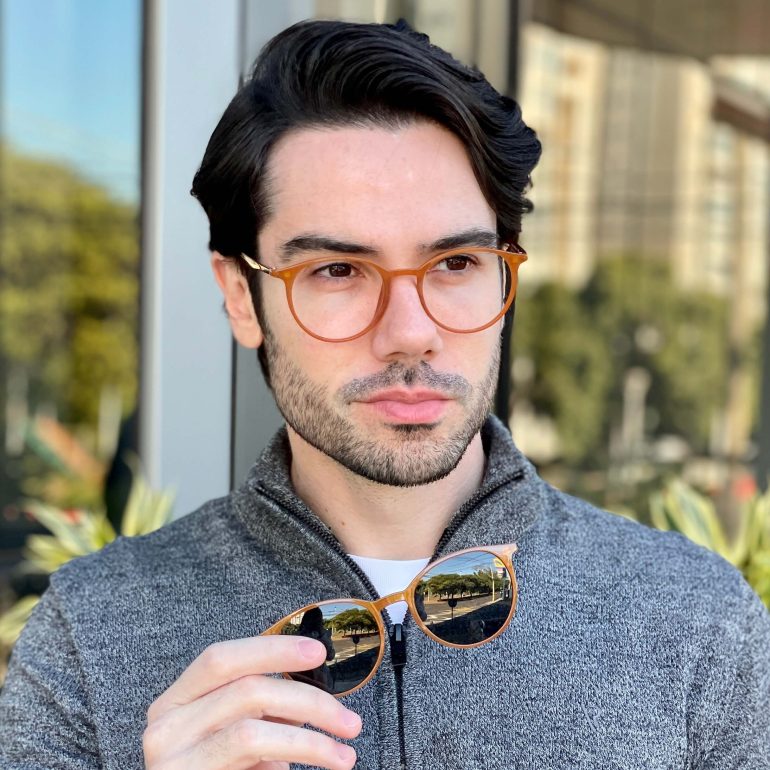 safine com br oculos 2 em 1 clip on masculino redondo caramelo otto 5