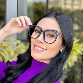 safine com br oculos de grau feminino quadrado azul eloa 2