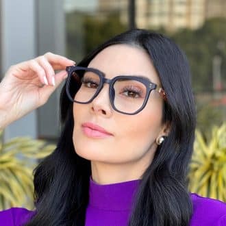 safine com br oculos de grau feminino quadrado azul eloa 3