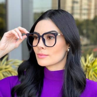 safine com br oculos de grau feminino quadrado azul eloa