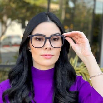 safine com br oculos de grau feminino quadrado azul eloa 4