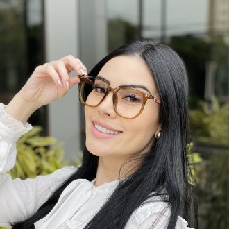 safine com br oculos de grau feminino quadrado marrom eloa 2