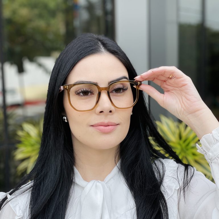 safine com br oculos de grau feminino quadrado marrom eloa 3