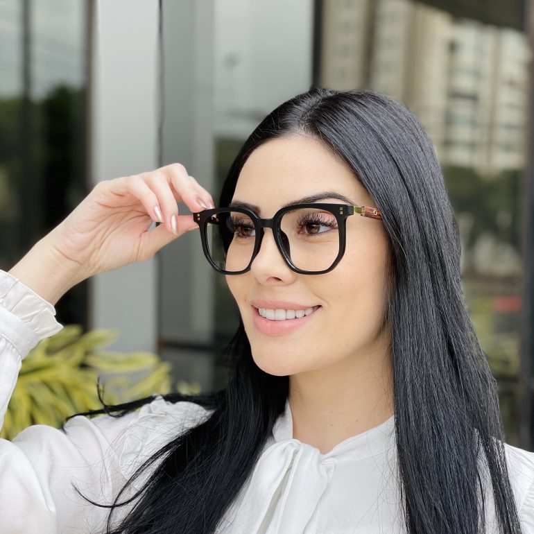 safine com br oculos de grau feminino quadrado preto eloa 6