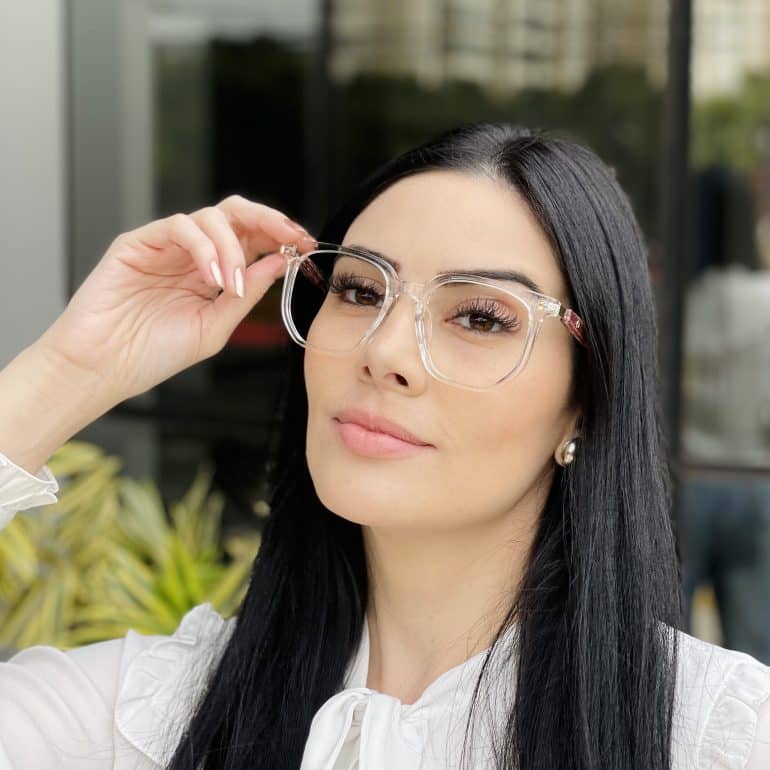 safine com br oculos de grau feminino quadrado transparente eloa 4