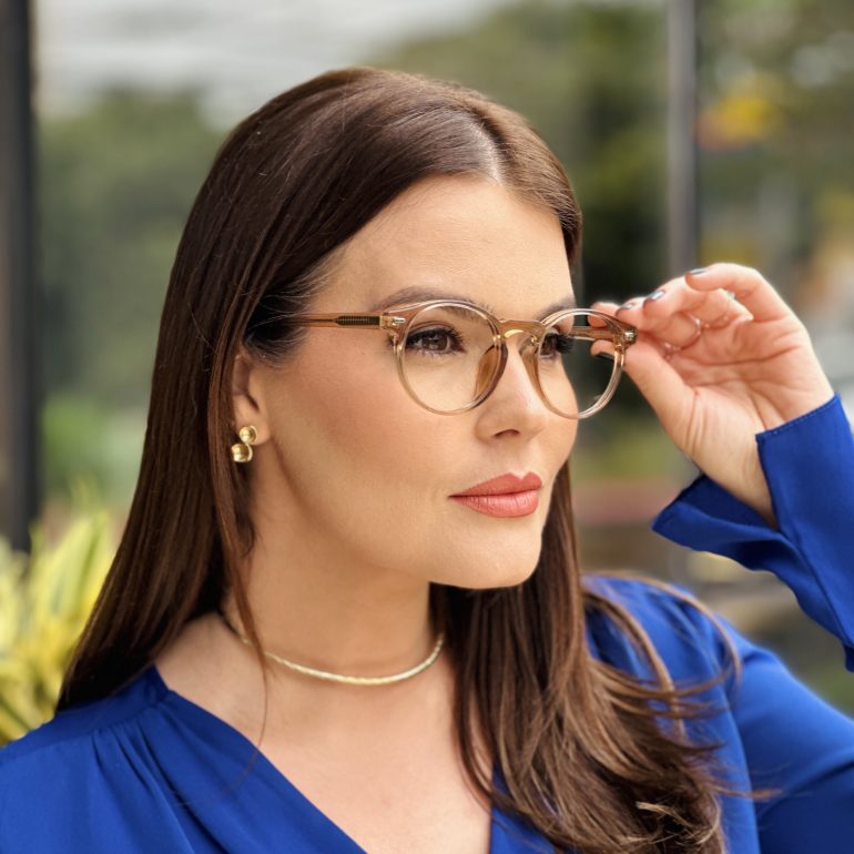 safine com br oculos de grau feminino redondo marrom transparente brenda 3