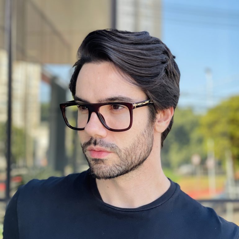 safine com br oculos de grau masculino quadrado marrom luciano 3