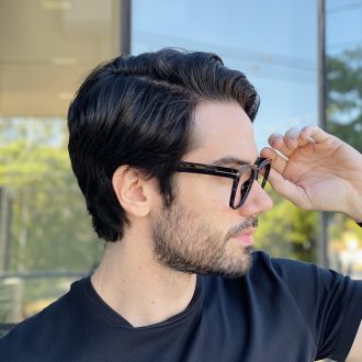 safine com br oculos de grau masculino quadrado preto e azul gael 2