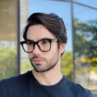 safine com br oculos de grau masculino quadrado preto e azul gael 3