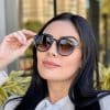 safine com br oculos de sol feminino redondo azul tati 1