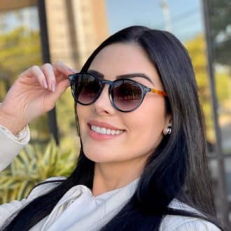 safine com br oculos de sol feminino redondo azul tati 2