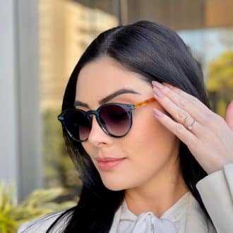 safine com br oculos de sol feminino redondo azul tati 3