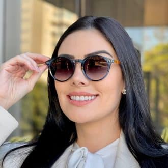 safine com br oculos de sol feminino redondo azul tati 4