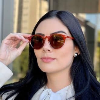 safine com br oculos de sol feminino redondo caramelo tati 3