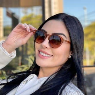 safine com br oculos de sol feminino redondo marrom transparente tati 1