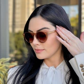 safine com br oculos de sol feminino redondo marrom transparente tati 2