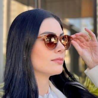 safine com br oculos de sol feminino redondo marrom transparente tati 4