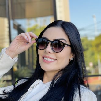 safine com br oculos de sol feminino redondo preto tati