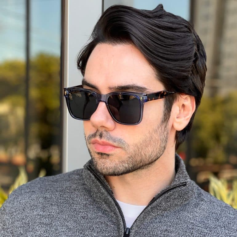 safine com br oculos de sol masculino quadrado azul enzo