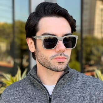 safine com br oculos de sol masculino quadrado cinza enzo