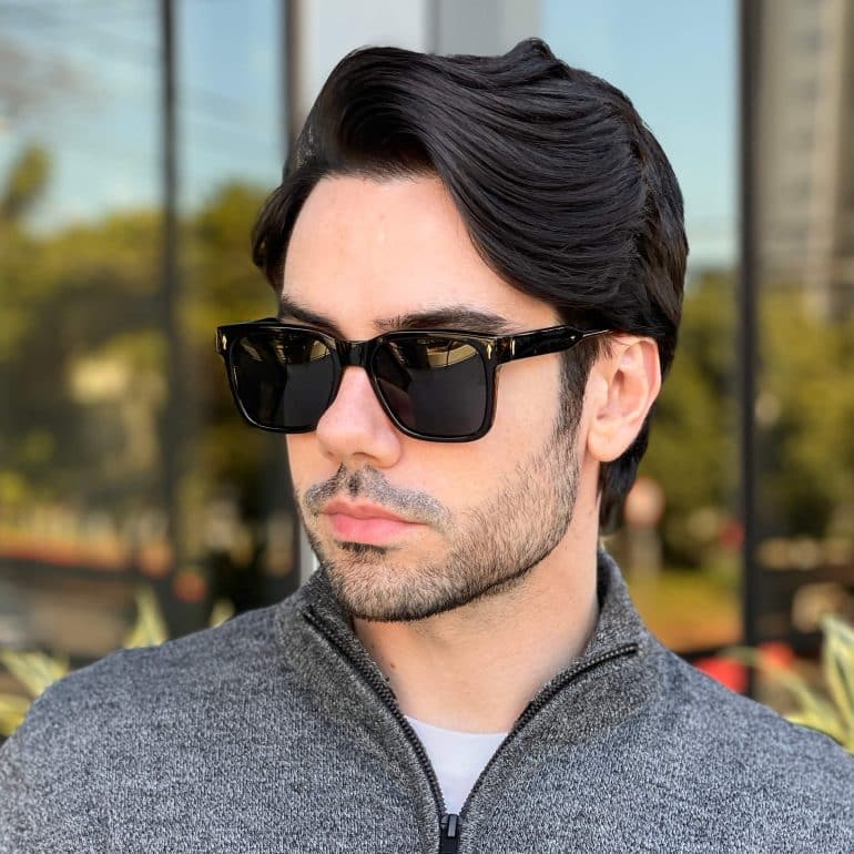 safine com br oculos de sol masculino quadrado preto e tartaruga enzo