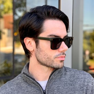 safine com br oculos de sol masculino quadrado preto e verde enzo