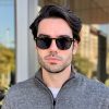 safine com br oculos de sol masculino redondo preto diogo