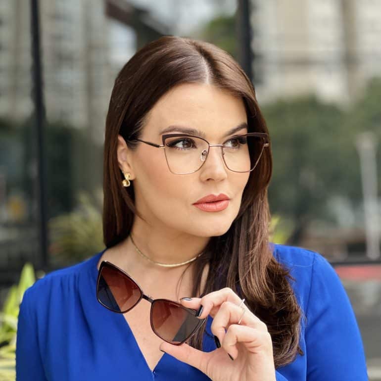 safine com br oculos feminino 2 em 1 clip on gatinho marrom isadora 1