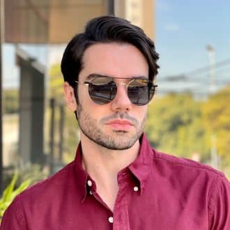 safine com br oculos 2 em 1 clip on masculino hexagonal dourado heitor 2