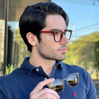 safine com br oculos 2 em 1 clip on masculino redondo marrom jonas