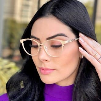 safine com br oculos de grau feminino gatinho bege yara 1