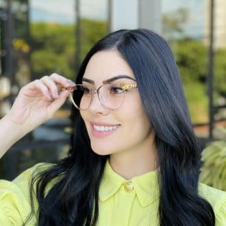 safine com br oculos de grau feminino gatinho dourado yara 1
