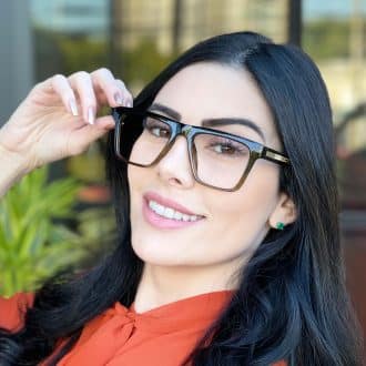 safine com br oculos de grau feminino quadrado marrom degrade kamila 2