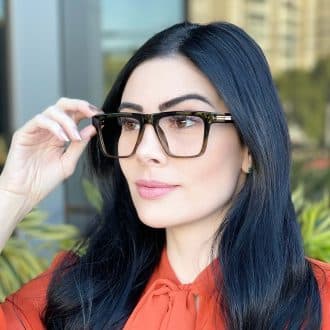 safine com br oculos de grau feminino quadrado marrom degrade kamila
