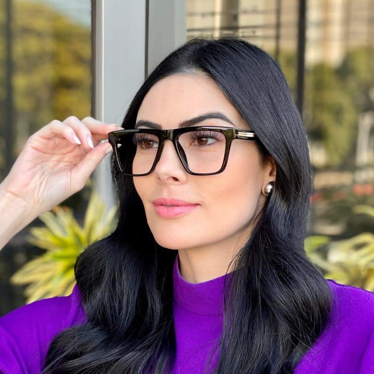 safine com br oculos de grau feminino quadrado preto kamila 2