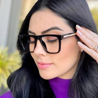 safine com br oculos de grau feminino quadrado preto kamila