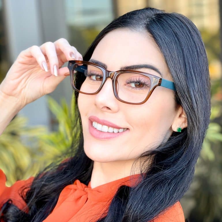 safine com br oculos de grau feminino retangular marrom anny