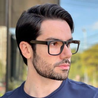 safine com br oculos de grau masculino quadrado preto e cinza cristiano 1