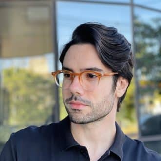 safine com br oculos de grau masculino redondo marrom degrade rael 1