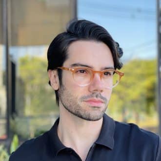 safine com br oculos de grau masculino redondo marrom degrade rael 3